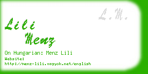 lili menz business card